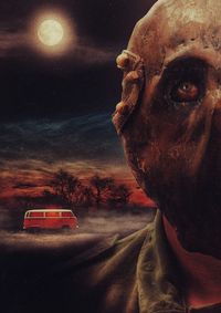 Close-up portrait of car on road against sky at night