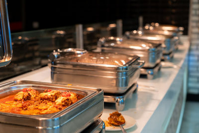 Close-up of food on table