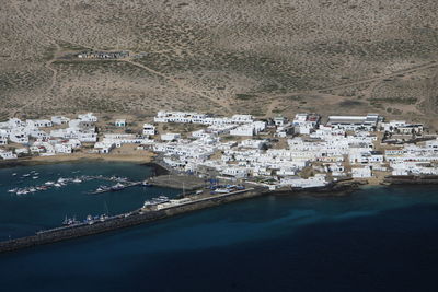 High angle view of harbor