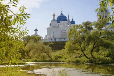 View of built structures in water