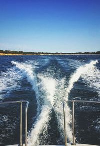 Scenic view of sea against blue sky