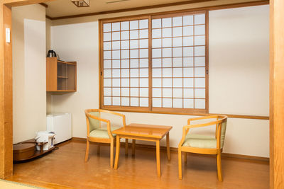 Traditional japanese room with chairs and table