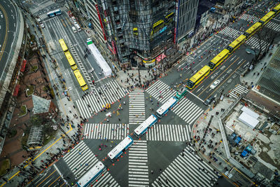 High angle view of buildings in city