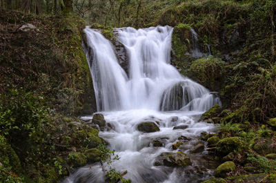 Scenic view of waterfall