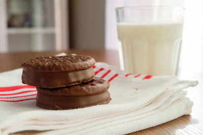 Close-up of dessert on table