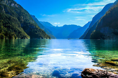 Scenic view of lake against mountains