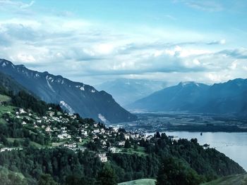 Scenic view of mountains against sky