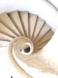 High angle view of spiral stairs