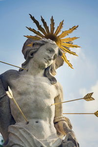 Low angle view of statue against clear sky