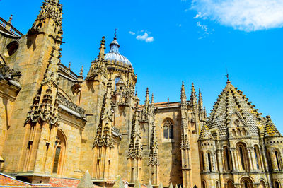 Low angle view of temple building against sky