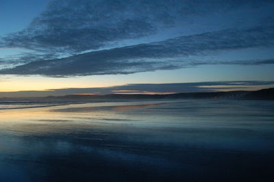 Scenic view of sea at sunset