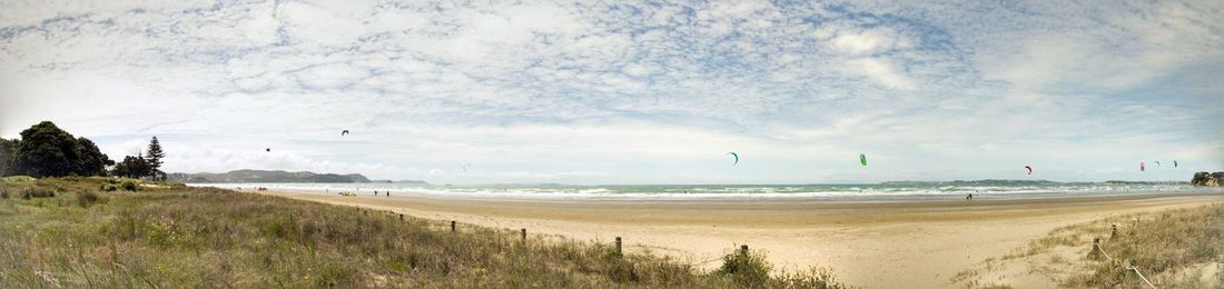 Scenic view of beach against sky