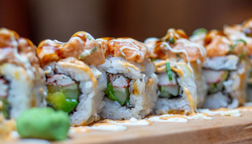 Close-up of sushi