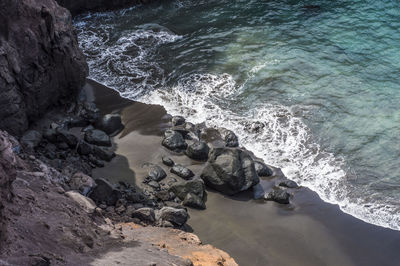 High angle view of sea against sky