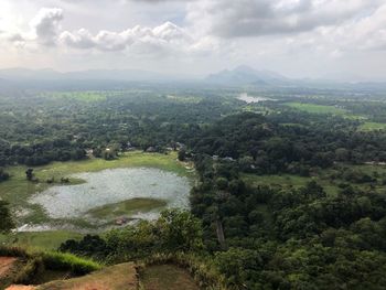 High angle view of landscape against sky