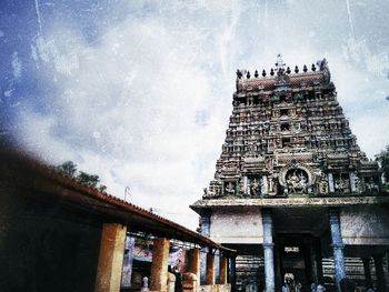 Low angle view of built structure against clear sky