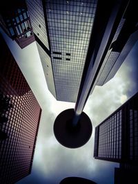 Low angle view of modern buildings against sky