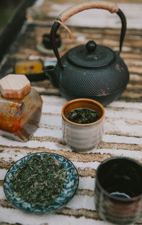 Close-up of food on table