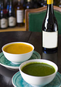 Close-up of tea served on table