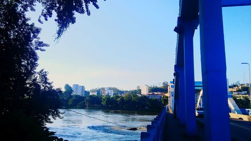 View of river with buildings in background