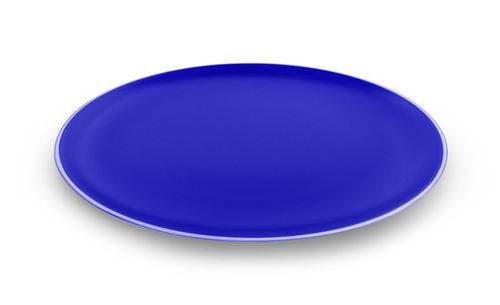 Directly above shot of blue bowl on white background