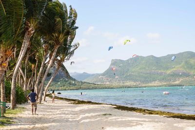 Scenic view of beach against sky