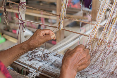 Close-up of man working