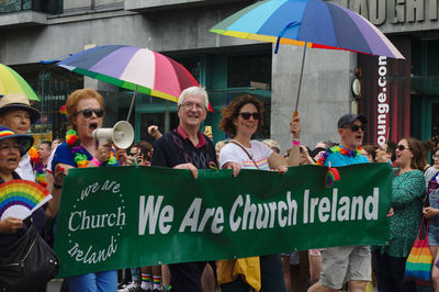 Group of people in front of building