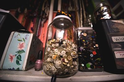 Close-up of objects for sale in market