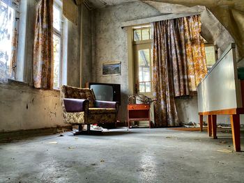 Interior of abandoned building