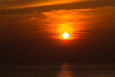 Scenic view of sea at sunset