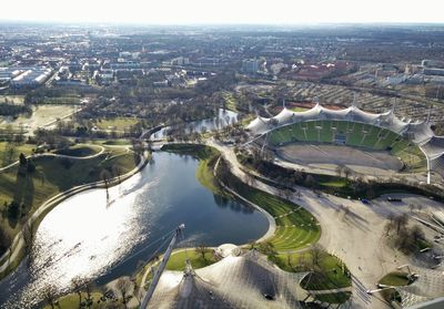 View of river in city