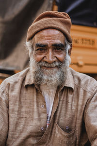 Portrait of man wearing hat