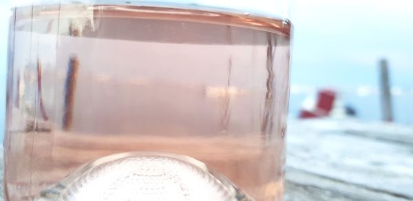 Close-up of coffee in glass on table