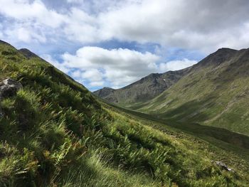 Scenic view of mountains against sky