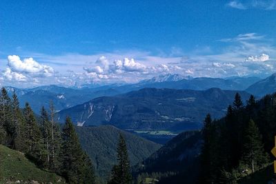 Panoramic view of landscape against sky at night