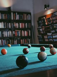 Close-up of balls on table