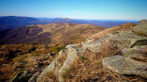 Scenic view of mountains against sky