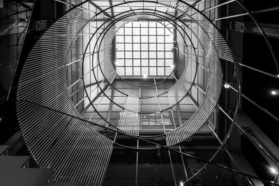 Low angle view of skylight in building