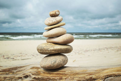 Stack of stones on beach