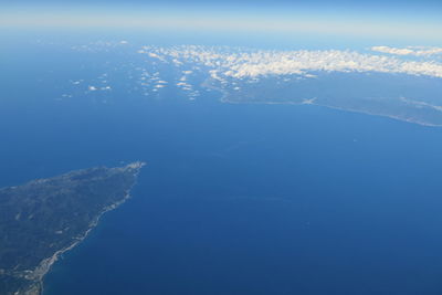 Aerial view of sea against sky