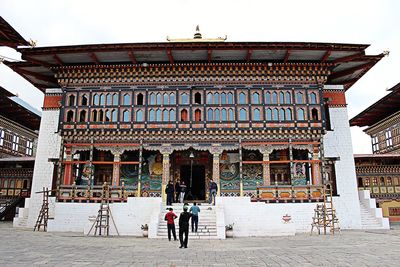 People walking in temple