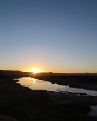 Scenic view of sunset over sea