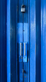 Full frame shot of blue door of building