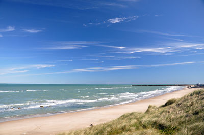 Scenic view of beach against sky