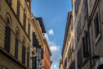 Low angle view of buildings against sky