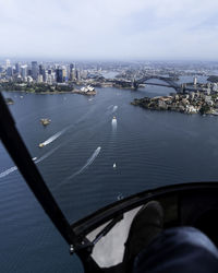 Aerial view of city from a helicopter 