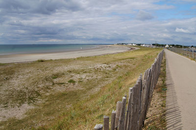 Scenic view of beach against sky