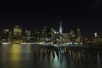 Illuminated city at night