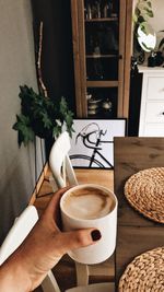 Coffee cup on table